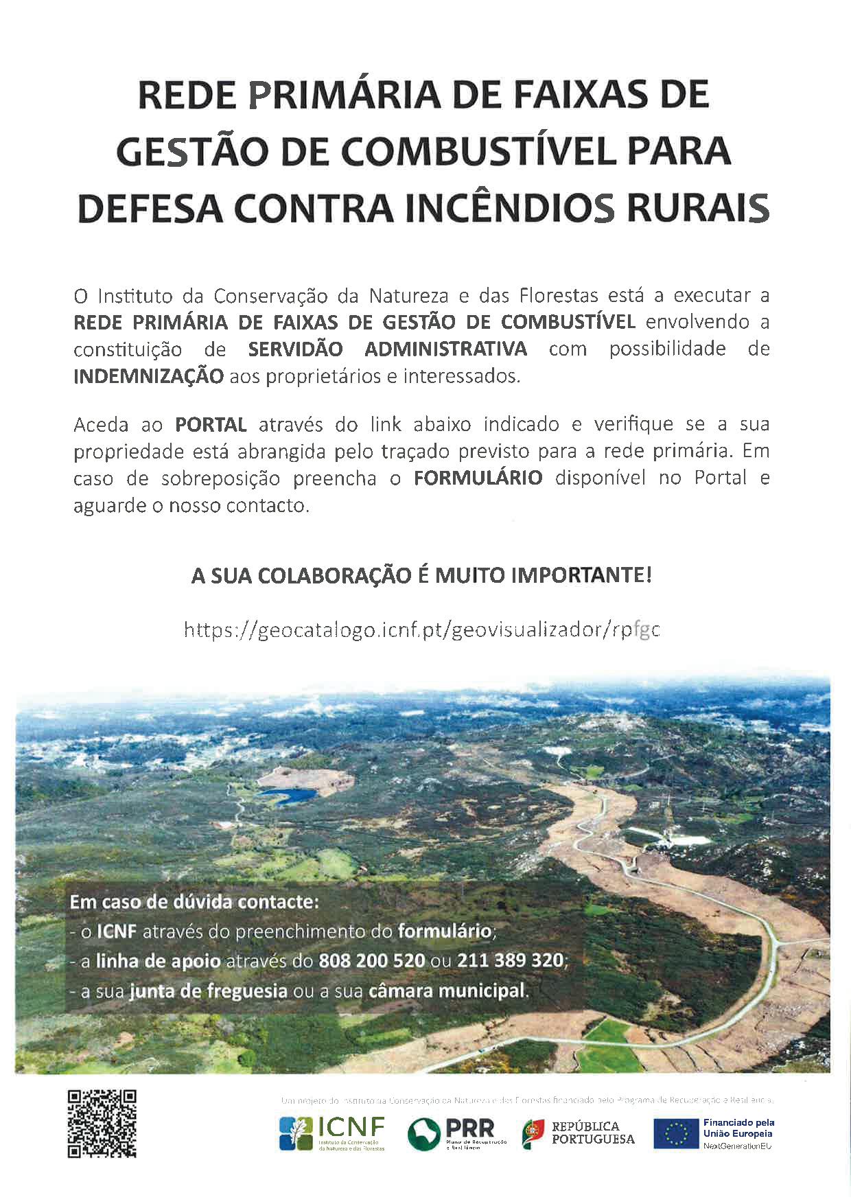 Notícia REDE PRIMÁRIA DE FAIXAS DE COMBUSTIVEIS PARA DEFESA CONTRA INCÊNDIOS RURAIS